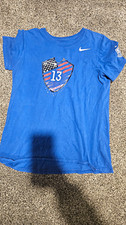 Nike USA Alex Morgan #13 Women’s Soccer T-Shirt, Blue Size L picture