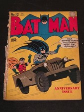 1942 D.C. Comics Batman 12 Complete. 1st Batcave Mention. Joker Appearance. picture