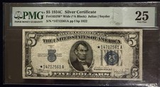 PMG 1934 $5 Silver Certificate Star Note Grade 25 Circulated 2199638-021 picture