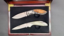 PBR Professional Bull Riders Western Folding Knife Set 2 Knives Display Case Box picture