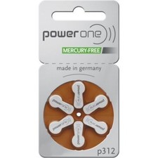Power One Size Size 312 Hearing Aid Batteries, 20 Packs (120 Batteries) Exp 2029 picture