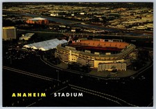 Anaheim Stadium CA Aerial View Postcard Chrome Baseball Football Sports Arena picture