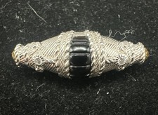Vintage Judith Ripka Brooch 925 , Onyx & CZ Diamonique  & Citrine picture