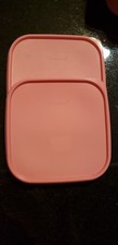 Tupperware NEW Set of 2 Modular Mates Replacement Square Seals Lids PINK #1623 picture