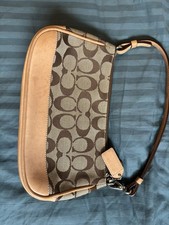 Vintage Coach 6094 Signature Jacquard Demi canvas and tan leather trim Y2K Bag picture