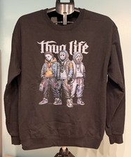 Halloween Thug Life Sweatshirt Med - Freddy/jason/scream  picture