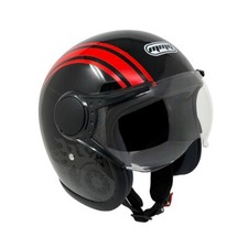 MMG Motorcycle Open Face Helmet Model 37 (Black/Red Graph, X-Large) picture
