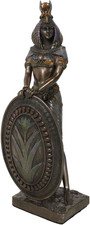 Ebros Egyptian Themed Isis Holding Shield Goddess of Magic and Nature Bronze Han picture