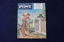 1951 JUNE 23 THE SATURDAY EVENING POST MAGAZINE - COWBOY BICYCLE COVER - E 34153 picture