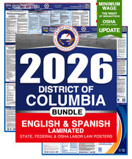 2026 Washington DC LABOR LAW POSTER (Federal & State) Bundle Laminated picture
