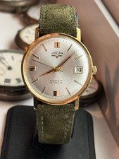 Vintage Vulcain Automatic 17J Gold Tone Date Watch 34mm picture