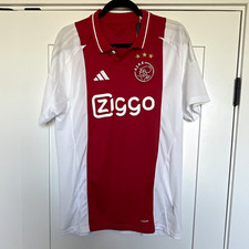 adidas Ajax Amsterdam Ziggo Home Soccer Jersey Red/White Size L picture