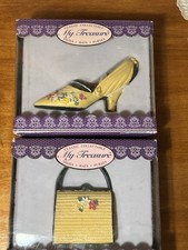 My Treasure 1999 Matching Shoe And Purse Figurine Set With Boxes Kingsbridge Han picture