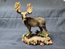 Vintage Ceramic Standing Bull Moose By Lake Figurine Art Pottery picture