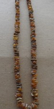 raw Antique Natural  greenish&butterscotch  Baltic Amber Beads Necklace 18. 
