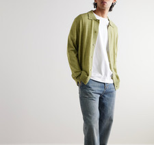NN07 Sweater Mens Small Green Button Up Cardigan Knit Wool Blend THOR POLO $245 picture