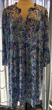 Wonderly Plus Size 4X Multicolor Floral V-Neck 3/4 Sleeve Knee Dress Ruffle picture