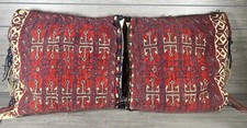 Large Antique Wool Rug Pillow, Hand Woven, Handmade picture