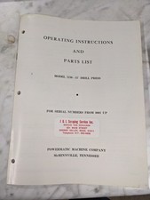 POWERMATIC OPERATOR INSTRUCTION MANUAL & PARTS LIST 15” DRILL PRESS MODEL 1150 picture