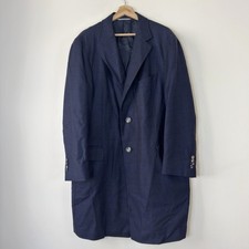 CANALI Kei Me Navy Plaid Wool Italy Topcoat Jacket 58 picture