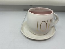 Rea Dunn Ceramic Love Teacup & Saucer Set BB01B39021-0122 picture