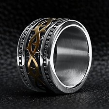 Mens Celtic Ring w/ Gold & Silver - Irish Tribal Jewelry / Tribal Rings for Men picture
