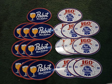 Lot of  20-Vintage Pabst Blue Ribbon Stickers-Beer Logo & 160th Anniversary picture