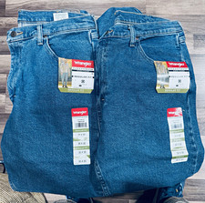 Wrangler Five Star Men’s Stretch Straight Low Rise Blue Medium Wash Jeans picture