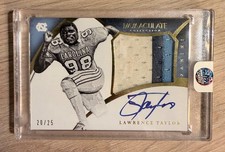 2015 Immaculate Lawrence Taylor Premium Patch game used worn auto Giants HOF /25 picture
