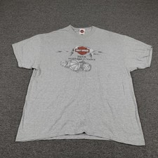 Vintage Harley-Davidson Shirt Mens XL Gray Bugs Never Had A Chance Montana Y2K picture