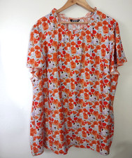 Size 26 Boho Peasant Top 4X Womens Plus Size Floral Fall Colors Casual Orange picture