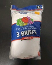 VTG 2004 Fruit of the Loom Men's Classic White Briefs -3 Pack -Size XL 42-44 picture
