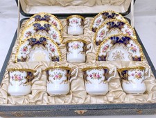Coalport Bone China Cobalt Batwing Demitasse in Padded Original Box picture