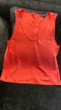 j crew sleeveless top Bright Orange Color Blouse Size L picture