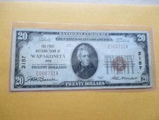 1929 $20 THE FIRST NATIONAL BANK OF WAPAKONETA, OHIO picture