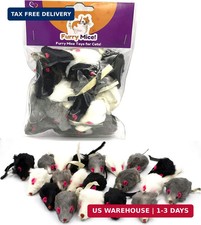 20 Furry Mice with Catnip and Rattle Sound Made of Real Rabbit Fur Interactive C picture