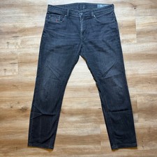 Diesel Thommer Jeans Mens 34x30 Black Slim Skinny Stretch Denim Grunge 069BG picture