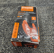 (QTY 100) AMMEX GWON46100 Gloveworks Orange Nitrile Disposable Gloves Size Large picture