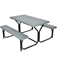 Costway Picnic Table Bench Set Outdoor Camping Backyard Garden Party All Weather picture