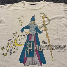 RARE Vintage 1994 The Pagemaster Wizard Movie Promo T-Shirt L  picture