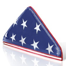 Vinyl Memorial Flag Display Bag - American Veteran USA Folded Flags Plastic Bags picture