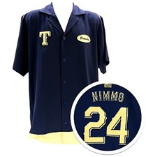 TEXAS RANGERS BRANDON NIMMO MECHANIC SHIRT SZ L THEME NIGHT 9-6-26 BLUE BELL picture
