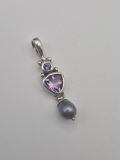 Vintage 925 Silver Amethyst Pendant P53 picture