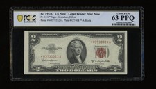 DBR 1953-C $2 Legal STAR Fr. 1512* PCGS-B 63 PPQ Serial *03733323A picture
