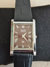 Vintage Classic Seiko Slim Tank japan Made Brown Dial Men's Wrist watch picture