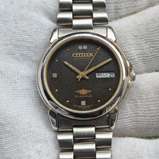 Vintage Citizen Automatic 21 Jewels Black Dial Day Date GN-4-S Japan Watch picture