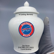 Ceramic Medium Urn for Buffalo Bills Football Theme, Custom Text picture