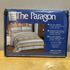 The Paragon NIB Vintage Eternity Knot Hieroglyphics Twin Duvet Set Microfiber picture
