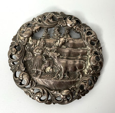 Vintage Norsk Tinn Norwegian Pewter Milkmaid Brooch 615 picture