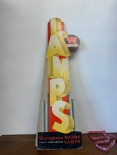 Vintage Westinghouse Mazda Lamps Die Cut Cardboard Multicolor Display Sign USA picture